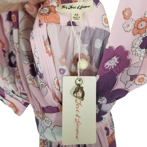 For Love & Lemons Maxi Dress Pink 70s Floral - Picture 10 of 15